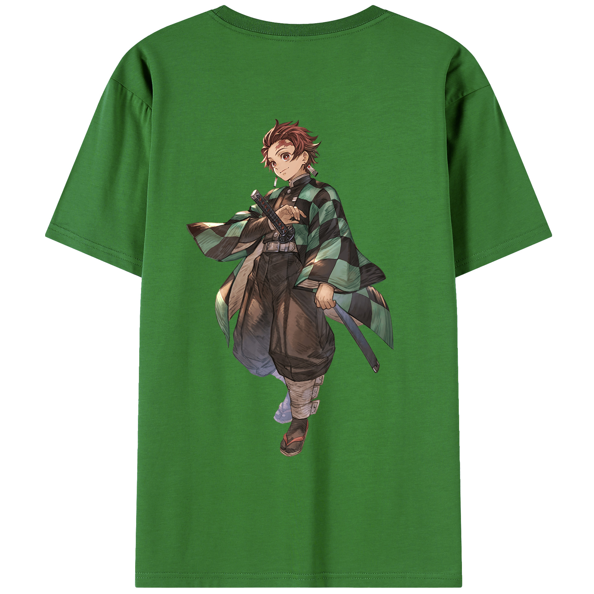 （画像用） 鬼滅の刃 竈門 炭治郎／かまど たんじろう Kamado Tanjirou レディース半袖Tシャツ(バックプリント)